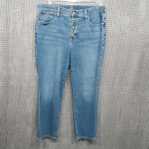 J.Crew Womens Jeans Essential Straight Button Fly 32 Blue CB348